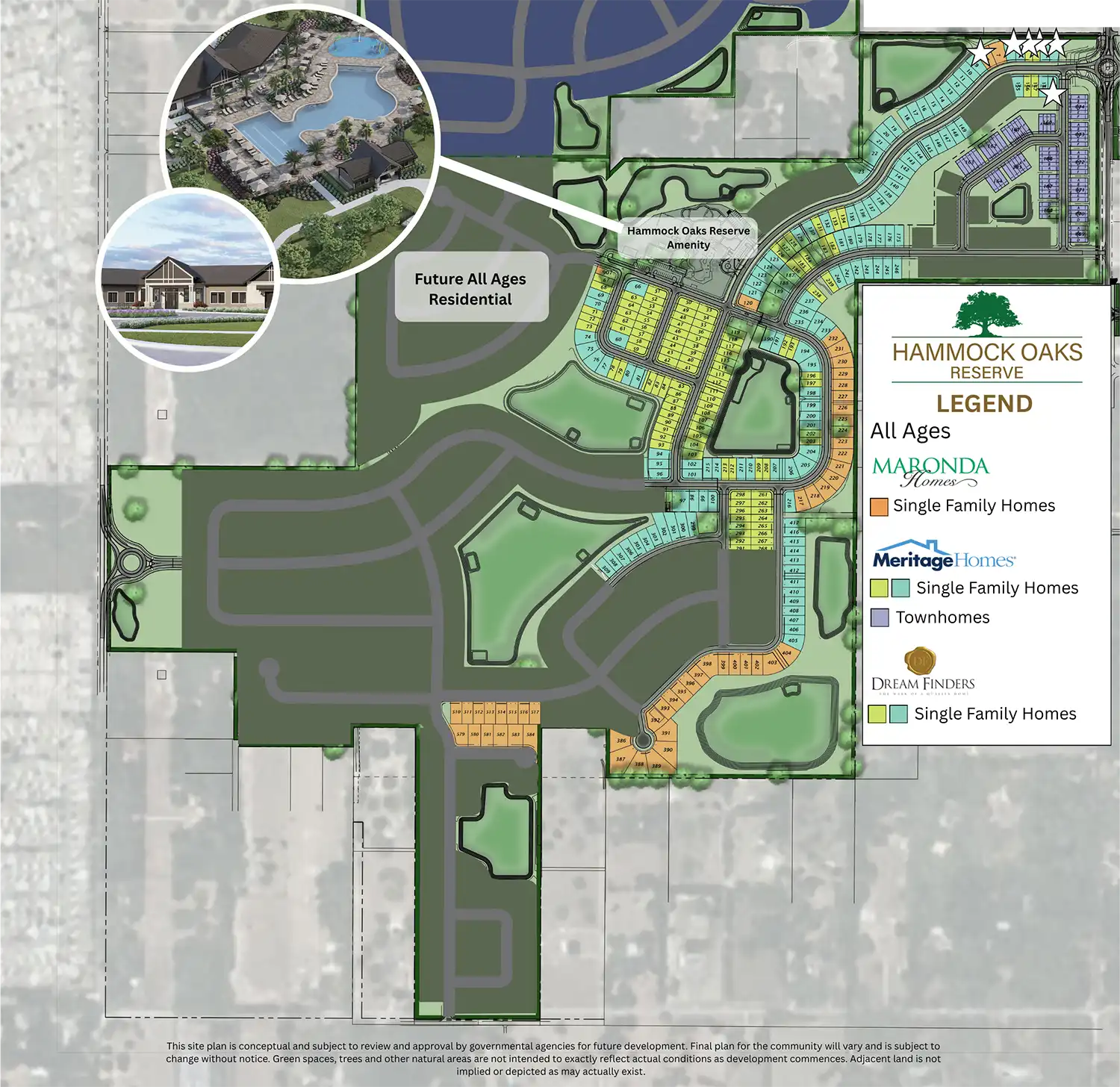 Community Site Plan for Hammock Oaks Reserve in Lady Lake, FL